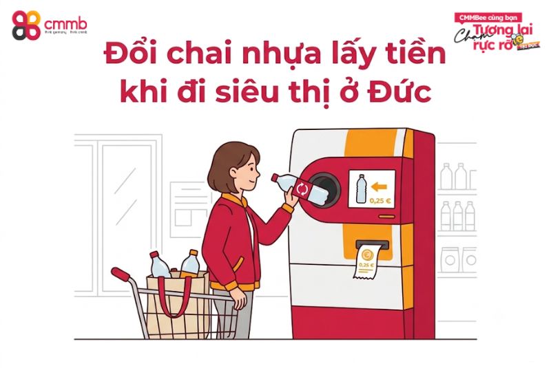 Đổi chai nhựa lấy tiền khi đi siêu thị ở Đức 
