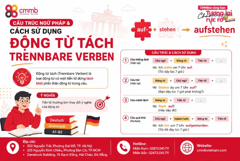Trennbare Verben? Cách Sử Dụng Động Từ Tách Trennbare Verben 2 Cấu trúc ngữ pháp và cách sử dụng động từ tách Trennbare Verben