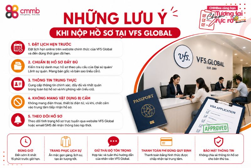 VFS Global là gì? Tất tần tật thông tin về VFS Global bạn nên biết 3 Những lưu ý khi nộp hồ sơ tại VFS Global