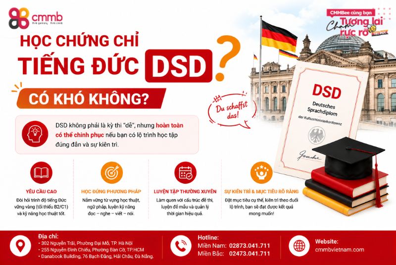 Học chứng chỉ tiếng Đức DSD có khó không?