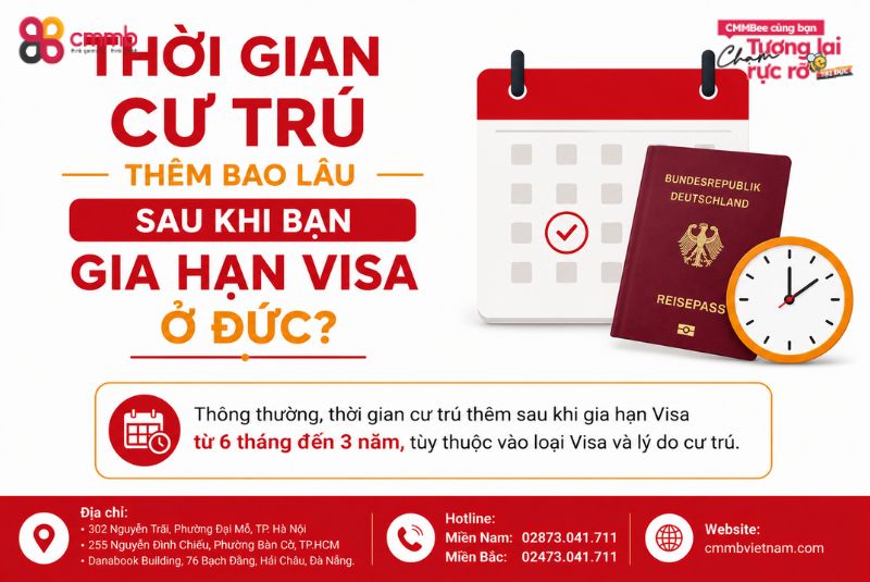 Thời gian cư trú thêm bao lâu sau khi bạn gia hạn Visa ở Đức
