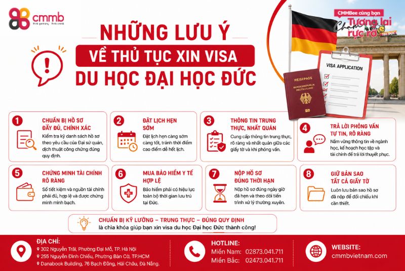 Xin Visa Du Học Đại Học Đức: Thủ Tục, Hồ Sơ, Quy Trình 3 Những lưu ý về thủ tục xin visa du học đại học Đức