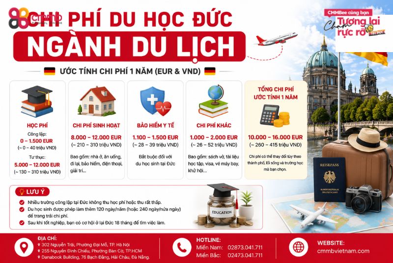 Chi phí du học Đức ngành du lịch