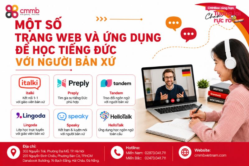 Một số trang web và ứng dụng để học tiếng Đức với người bản xứ