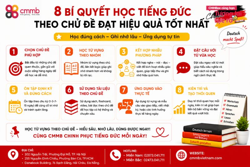 TỪ VỰNG TIẾNG ĐỨC THEO CHỦ ĐỀ CHO NGƯỜI MỚI BẮT ĐẦU 2 Bí quyết học tiếng Đức theo chủ đề đạt hiệu quả tốt nhất