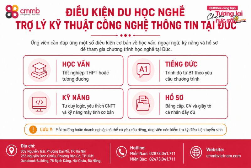 Du học nghề Trợ lý kỹ thuật công nghệ thông tin tại Đức 2 Điều kiện du học nghề Technische/r Assistent/in für Informatik
