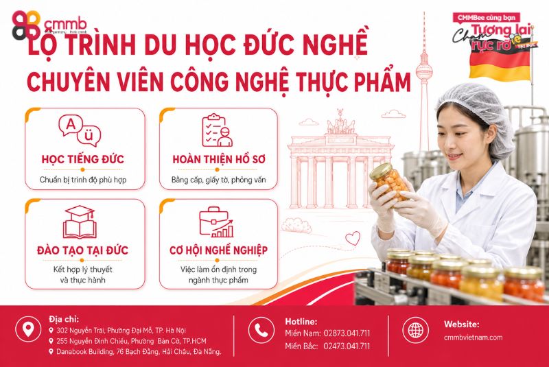 Du học nghề Chuyên viên công nghệ thực phẩm ở Đức 2 Lộ trình du học Đức nghề chuyên viên công nghệ thực phẩm