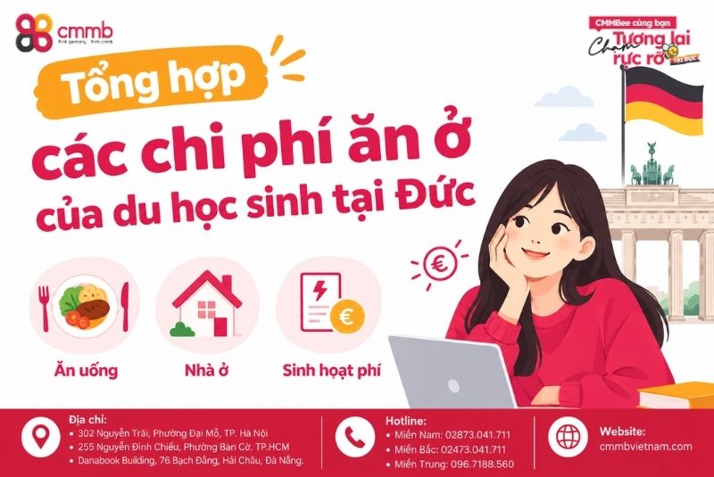 Chi Phí Du Học Đức Bao Nhiêu Tiền 1 Tháng? Có Hỗ Trợ Không? 1 Tổng hợp các chi phí ăn ở của du học sinh tại Đức