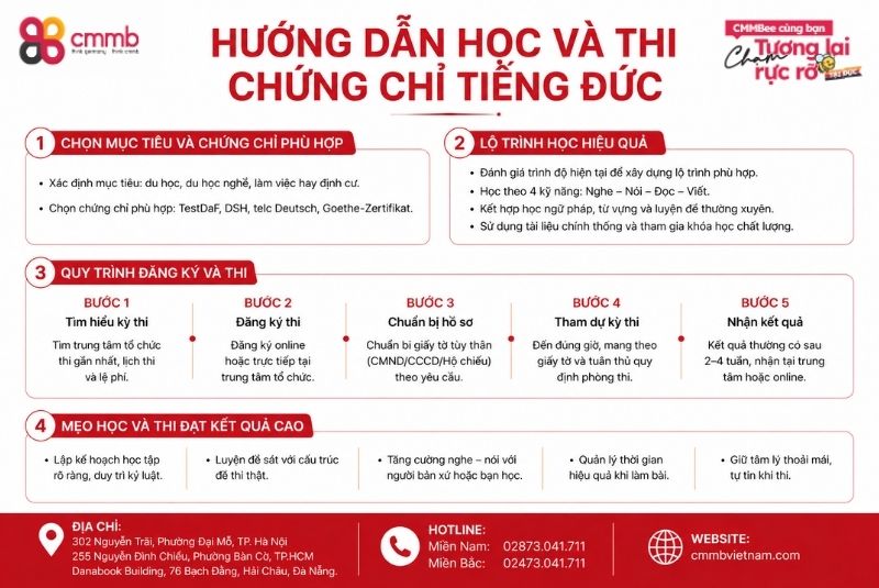 Các chứng chỉ tiếng Đức quan trọng khi Du học Đức 4 Hướng dẫn học và thi chứng chỉ tiếng Đức