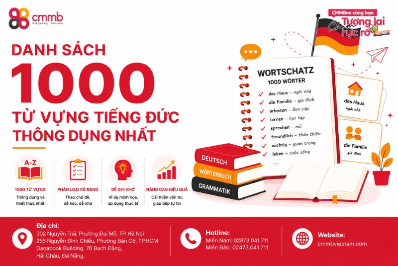 1000 từ vựng tiếng Đức thông dụng và cách học theo chủ đề 2 Danh sách 1000 từ vựng tiếng Đức thông dụng nhất