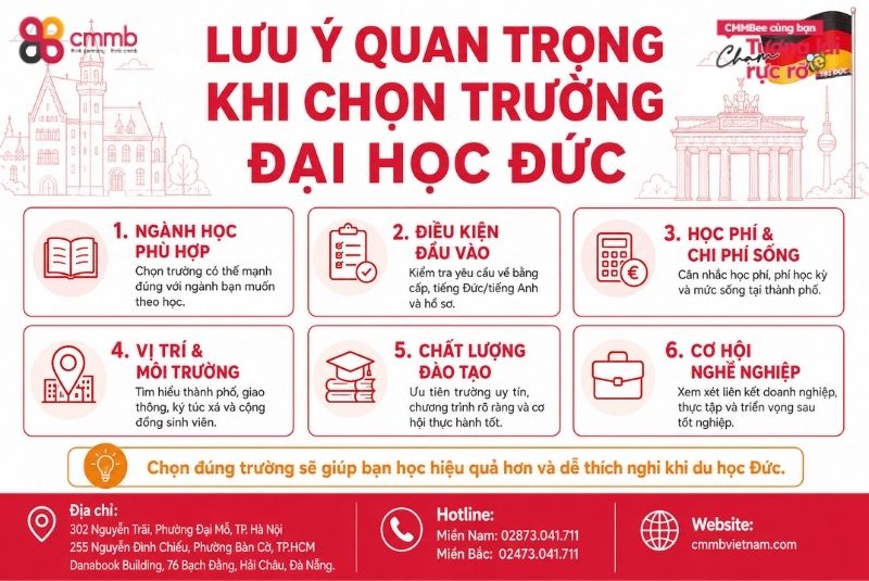 Top các trường đại học Đức chất lượng và thông tin cần biết 3 Lưu ý quan trọng khi chọn trường đại học Đức