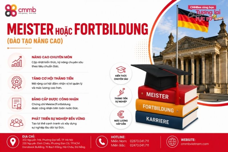 Sau Khi Tốt Nghiệp Học Nghề Tại Đức - Có Thể Học Lên Đại Học Ngành Khác Không? 1 Tham gia chương trình Meister hoặc Fortbildung (Đào tạo nâng cao)