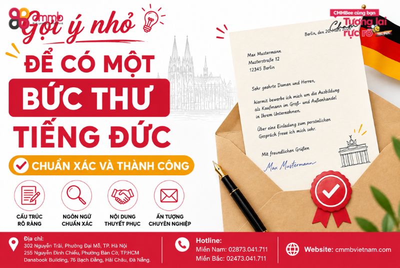 Cách Viết Thư Tiếng Đức Chuẩn Nhất và Trang Trọng Nhất 1 Gợi ý nhỏ để có một bức thư tiếng Đức chuẩn xác và thành công