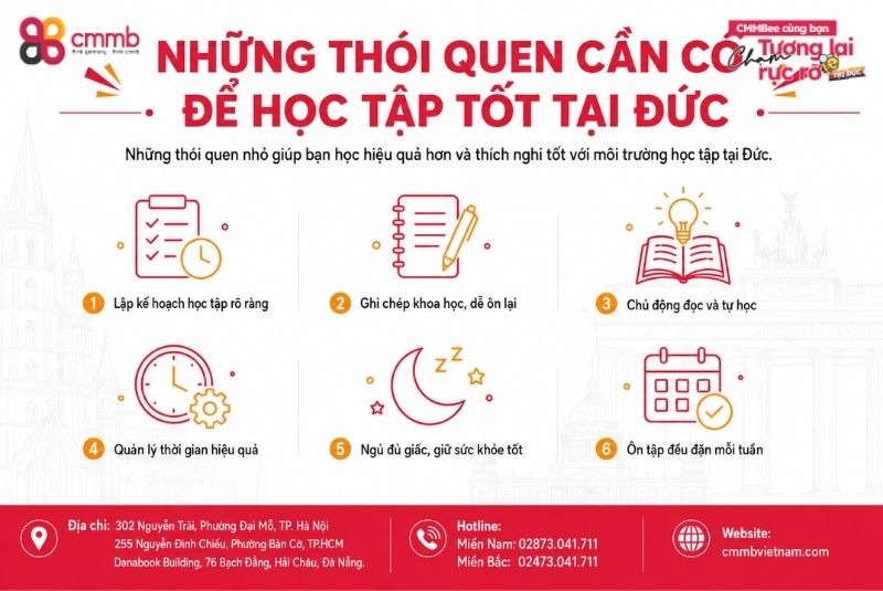 DU HỌC ĐỨC VÀ 8 THÓI QUEN TỐT ĐỂ HỌC TẬP HIỆU QUẢ 1 Những thói quen cần có để học tập tốt tại Đức