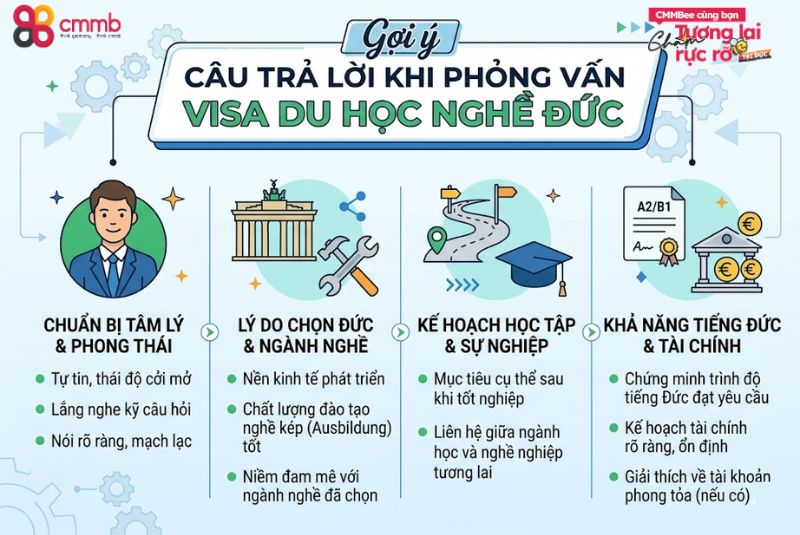 Gợi ý câu trả lời khi phỏng vấn visa du học nghề Đức