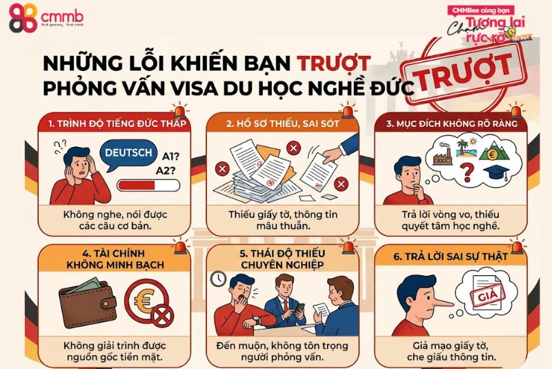 Những lỗi khiến bạn trượt phỏng vấn visa du học nghề Đức
