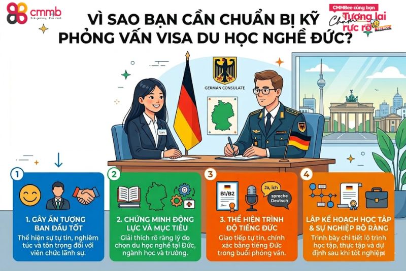 Vì sao bạn cần kỹ trả lời phỏng vấn visa du học nghề Đức?