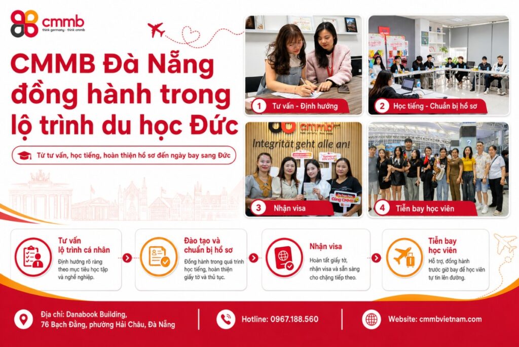 Địa chỉ du học Đức tại Đà Nẵng uy tín cho học viên miền Trung 3 CMMB Đà Nẵng đồng hành trong lộ trình du học Đức