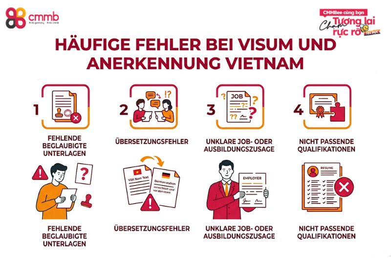 Visum und Anerkennung Vietnam: Ablauf, Dokumente 3 Häufige Fehler bei Visum und Anerkennung Vietnam