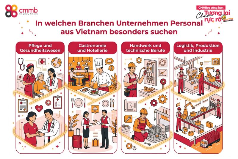 In welchen Branchen Unternehmen Personal aus Vietnam besonders suchen