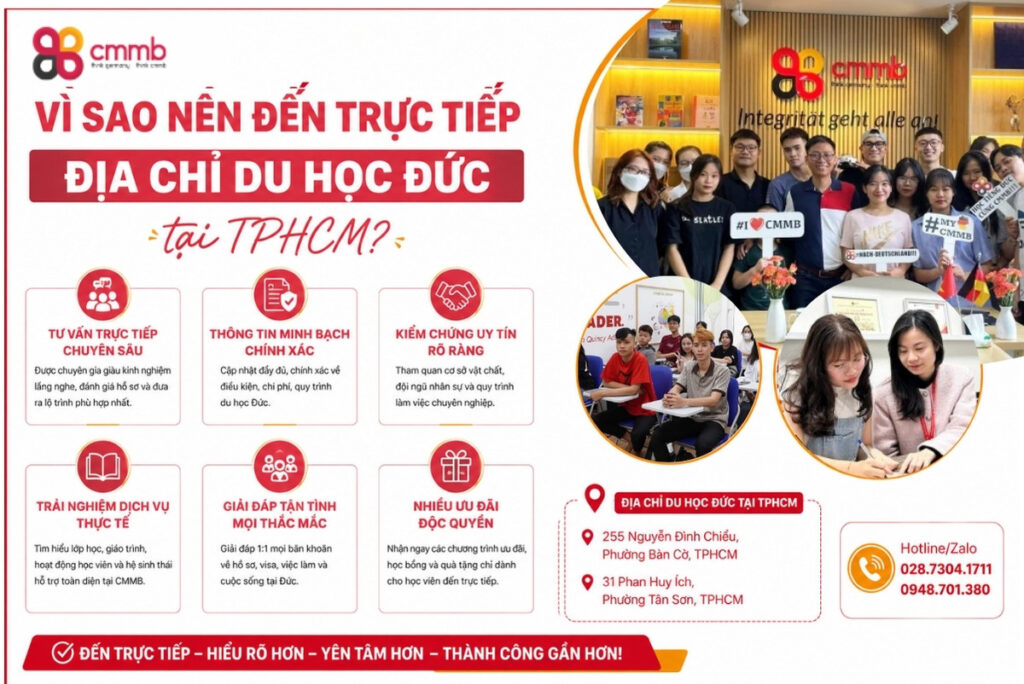 Địa chỉ du học Đức tại TPHCM uy tín, lộ trình, chi phí 1 Vì sao nên đến trực tiếp địa chỉ du học Đức tại TPHCM?