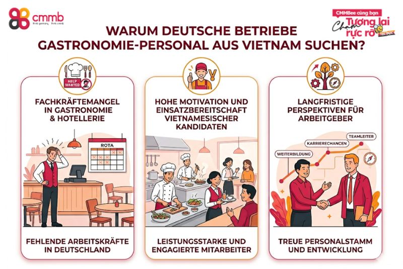 Gastronomie Personal Vietnam erfolgreich rekrutieren 1 Warum suchen deutsche Betriebe Gastronomie Personal aus Vietnam?