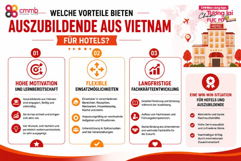 Auszubildende aus Vietnam in der Hotellerie: 3 Vorteile 2 Welche Vorteile bieten Auszubildende aus Vietnam für Hotels?