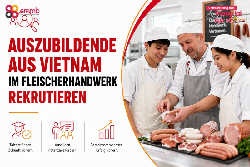Auszubildende aus Vietnam im Fleischerhandwerk 10 Auszubildende aus Vietnam im Fleischerhandwerk rekrutieren