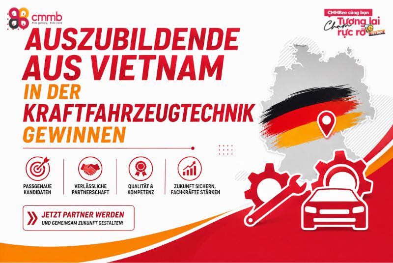 Auszubildende aus Vietnam in der Kraftfahrzeugtechnik 16 Auszubildende aus Vietnam in der Kraftfahrzeugtechnik gewinnen