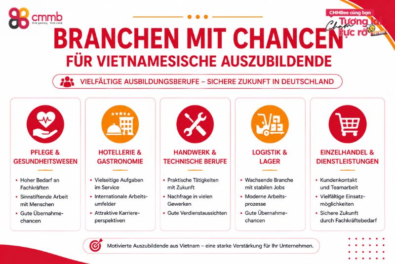 Auszubildende aus Vietnam in Schleswig-Holstein rekrutieren 2 Branchen mit Chancen für vietnamesische Auszubildende