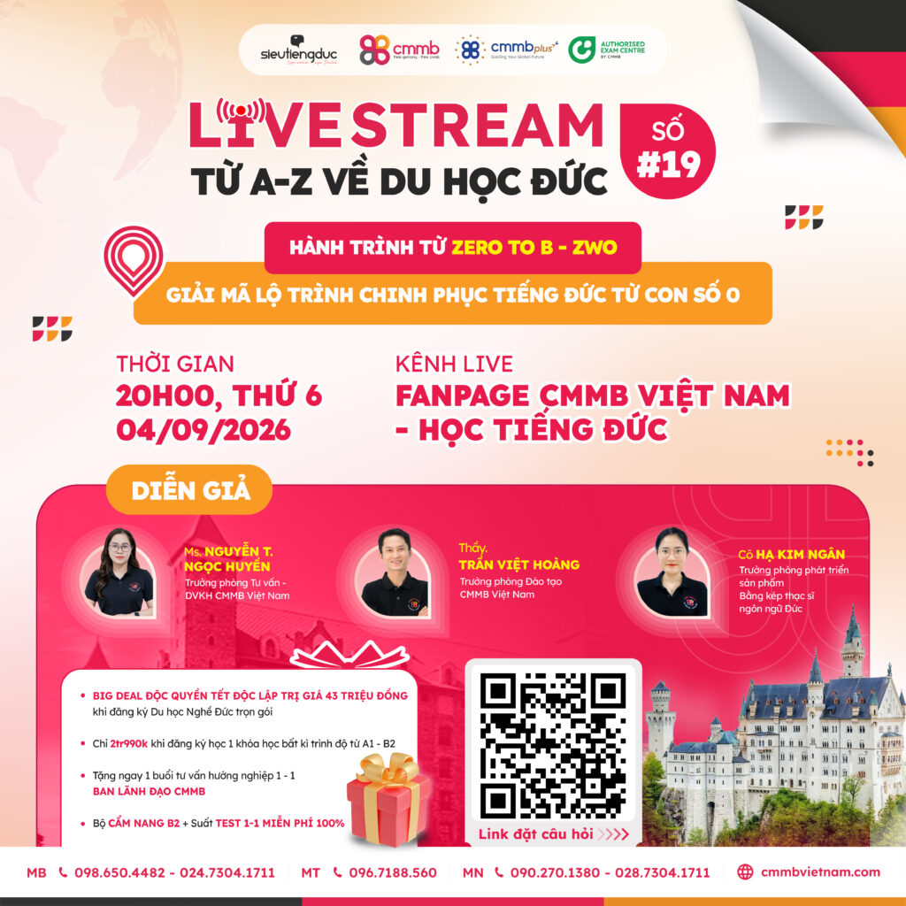 Live #19: Từ A-Z về du học Đức: Hành trình ZERO to B-ZWO