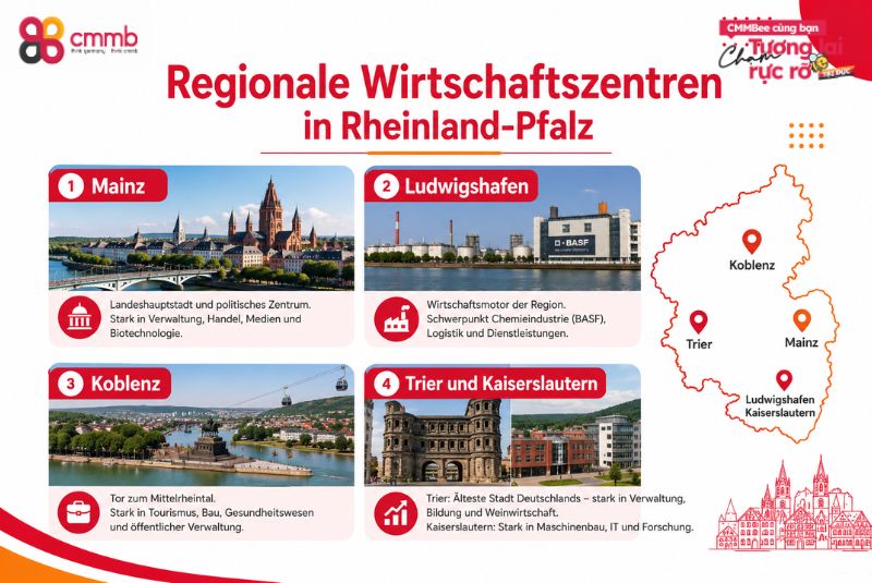 Auszubildende aus Vietnam in Rheinland-Pfalz rekrutieren 1 Regionale Wirtschaftszentren in Rheinland-Pfalz