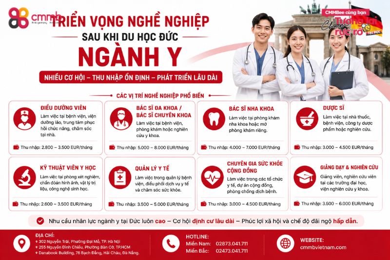 Du Học Đức Ngành Y: Điều Kiện, Lộ Trình, Chi Phí 2 Triển vọng nghề nghiệp sau khi du học Đức ngành y